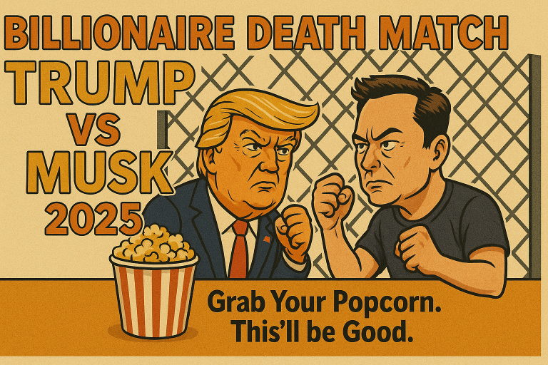 “Billionaire Death Match! Trump vs Musk 2025”—don’t forget the popcorn!