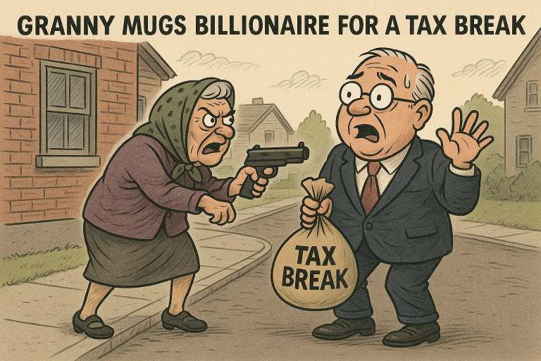 Deep State Grannies Mug Billionaires – Stop Equity Heist!